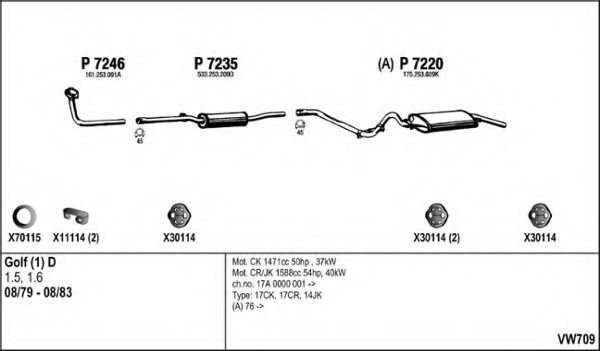 FENNO VW709 Exhaust System
